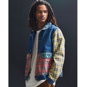 BDG Printed Colorblock Denim Trucker Jacket